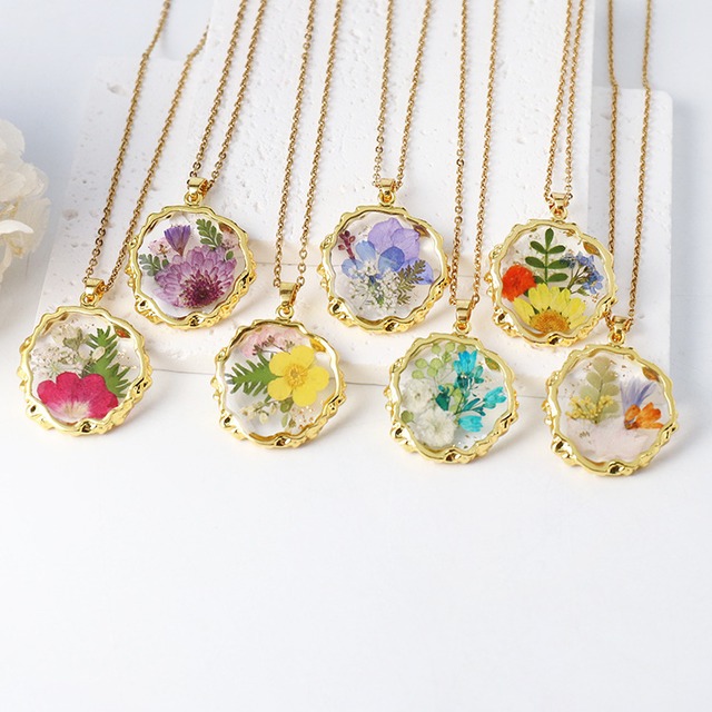 アイビー 本物の花使用 ネックレス ライト高級
