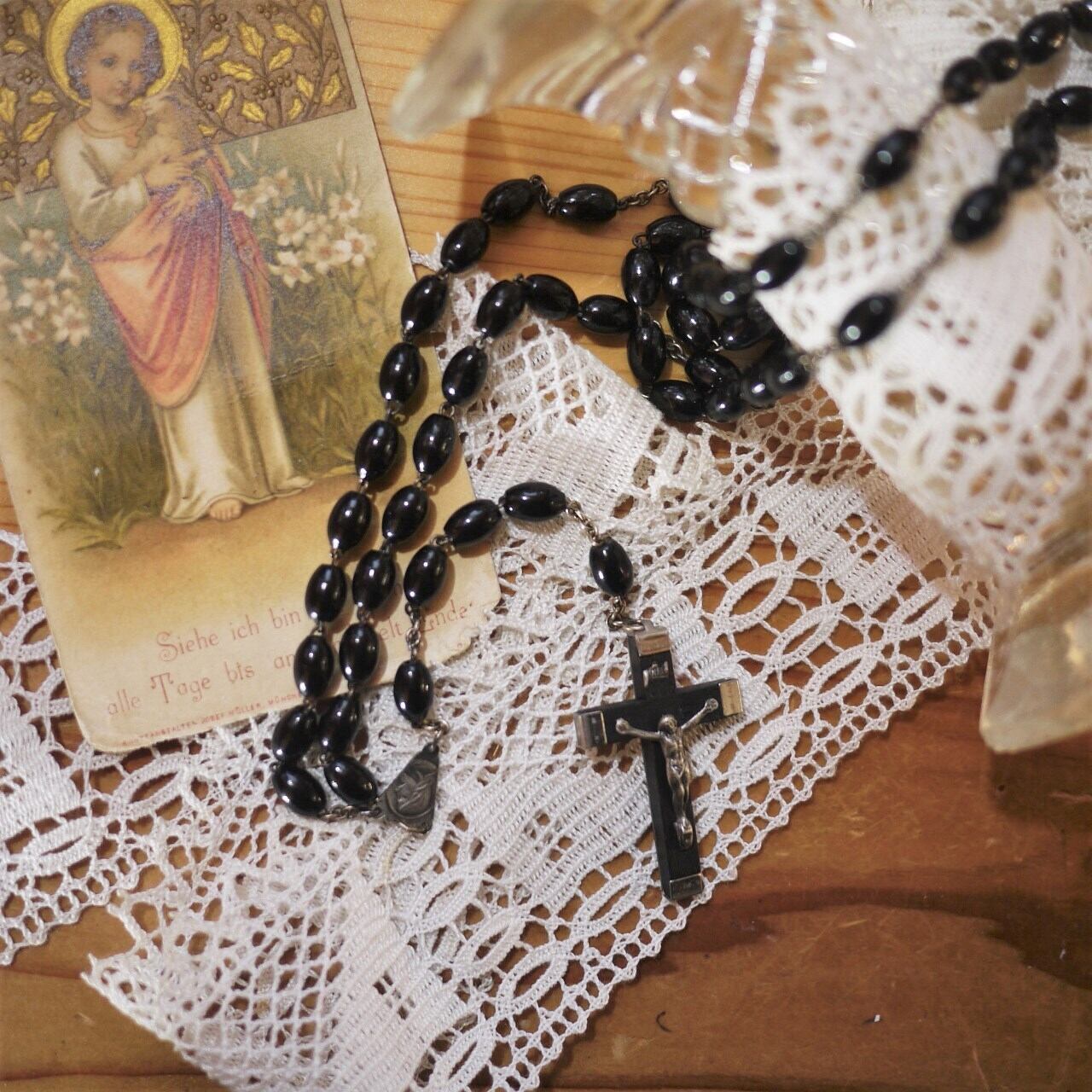 黒のロザリオ ナツメビーズ ドイツ