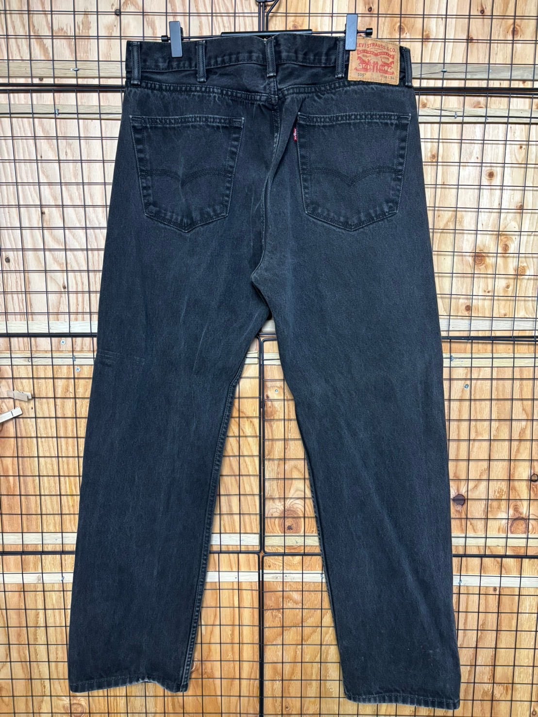 Levis リーバイス 505 デニムパンツ ブラック 38×34 エジプト製 ジップ