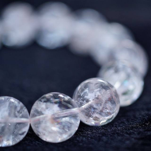 ヒマラヤ産 ピンク水晶 ブレスレット 14mm