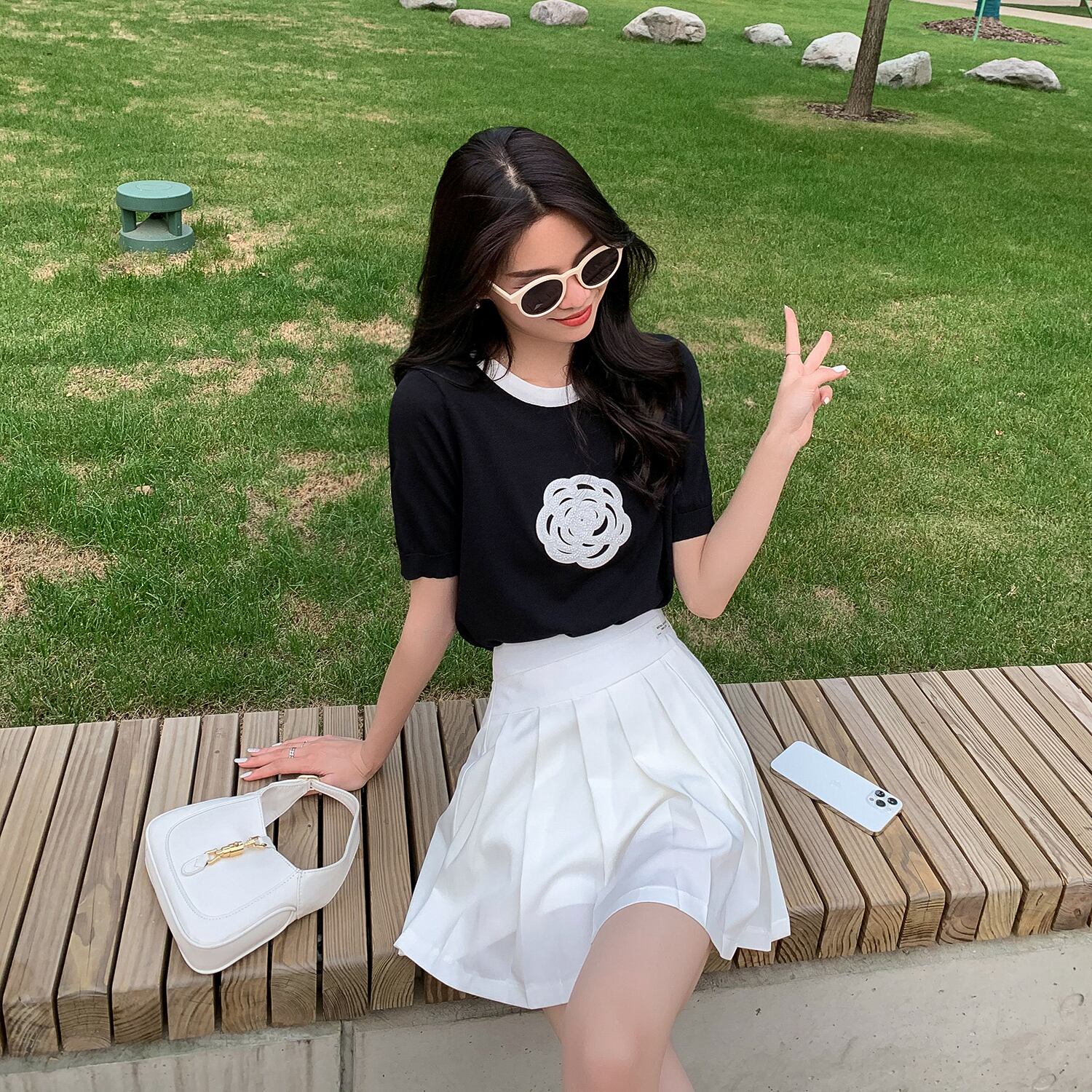 半袖スリーブニット ショート ハーフスリーブ 6Du_Shop_Women64161916295