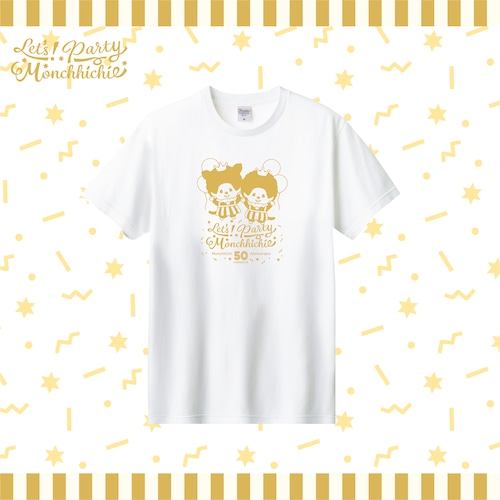 50周年　レッツパーティモンチッチ　Tシャツ　バンザイ　ホワイト