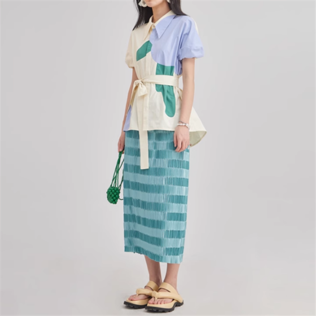 プリーツナロースカート 2color 10906