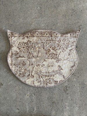 ヴィンテージ　トルコラグ　トルコ絨毯　キャットマット　50x40　CAT113