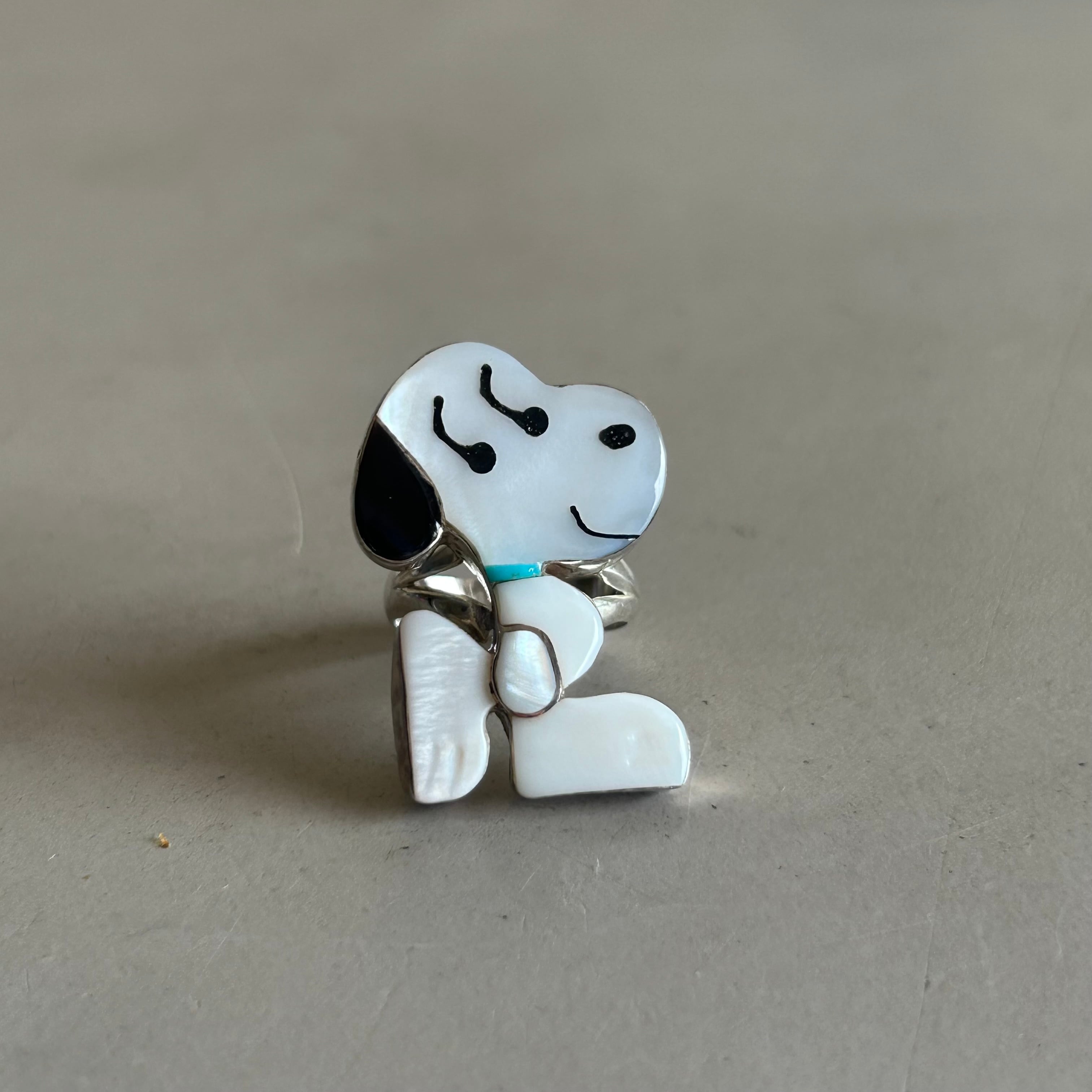 ズニ族 Paula Leekity作 タピオカ プディングSilver Ring ZUNI Paula Leekity インレイキャラクターリング | Lucy vintage silver