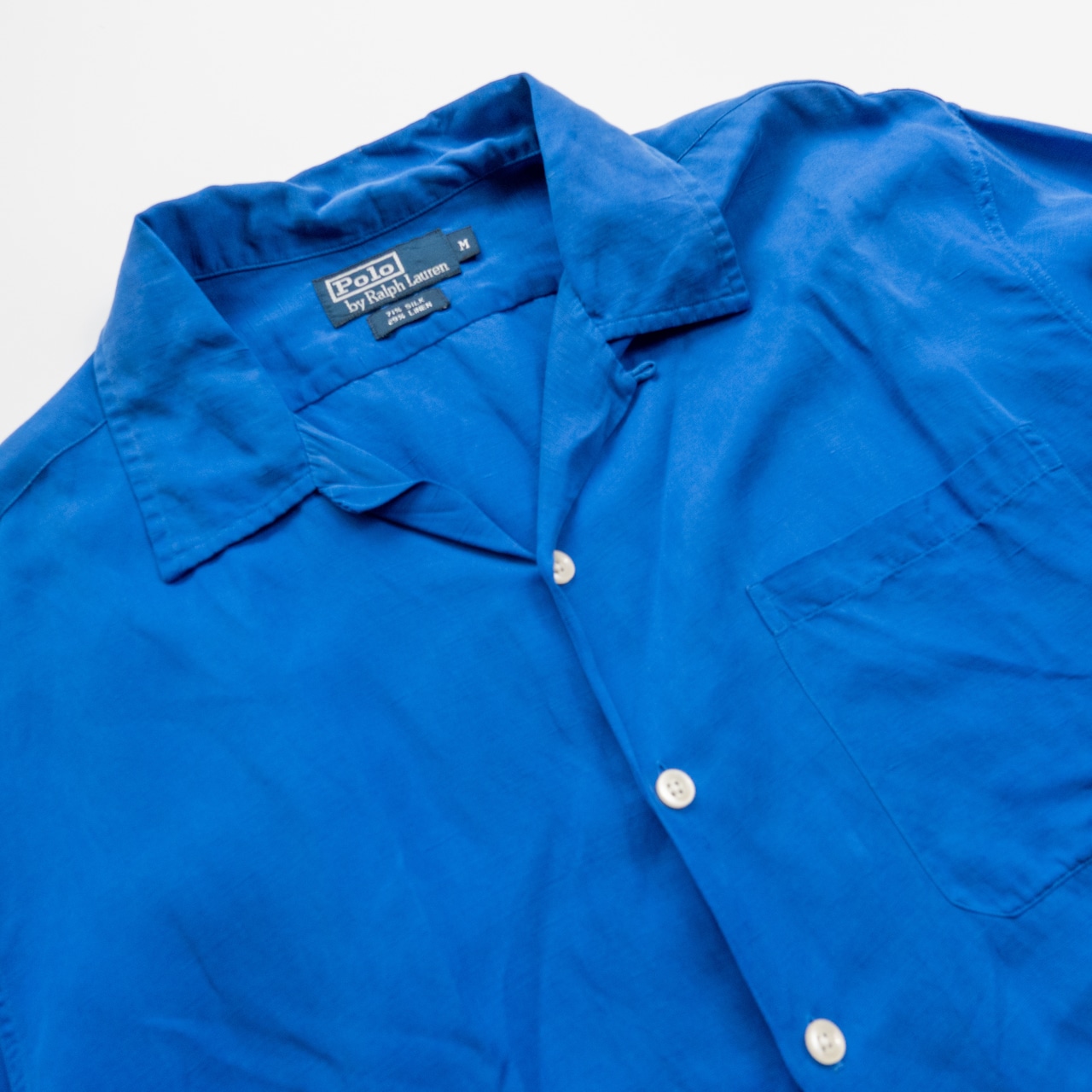 1990’s polo by Ralph Lauren silk linen open collar shirt