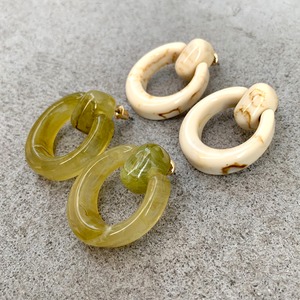 Tortoiseshell & Marble Oval Pierce