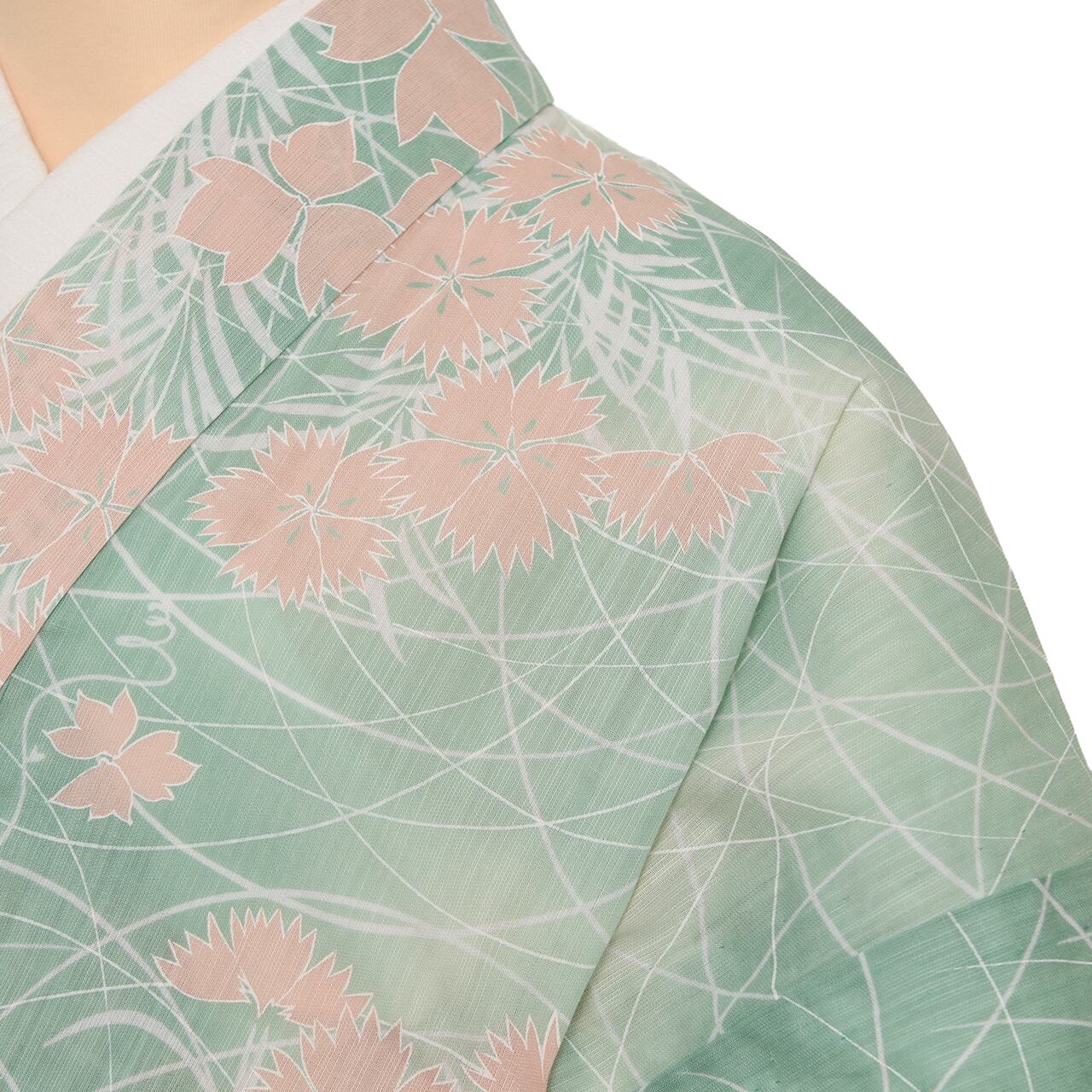 日本橋堀井 ススキに秋草の模様 綿麻浴衣【未着用品】 | かわの屋
