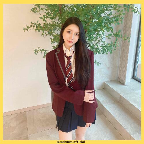 【古着】韓国制服ブレザー(赤色)