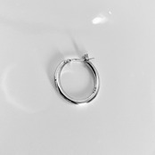 CROSS THIN HOOP [LARGE] / クロスシンフープピアス L