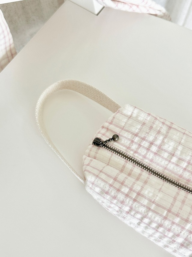 〈即納アイテム〉EYOU / ソフトデイズお散歩ポーチ-ピンクチェック