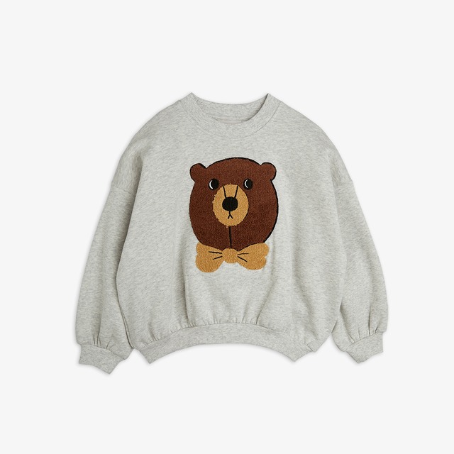 【25AW】minirodini(ミニロディーニ)Bear chenille sweatshirt(80/86.92/98.104/110.116/122.128/134.140/146)スウェット くま