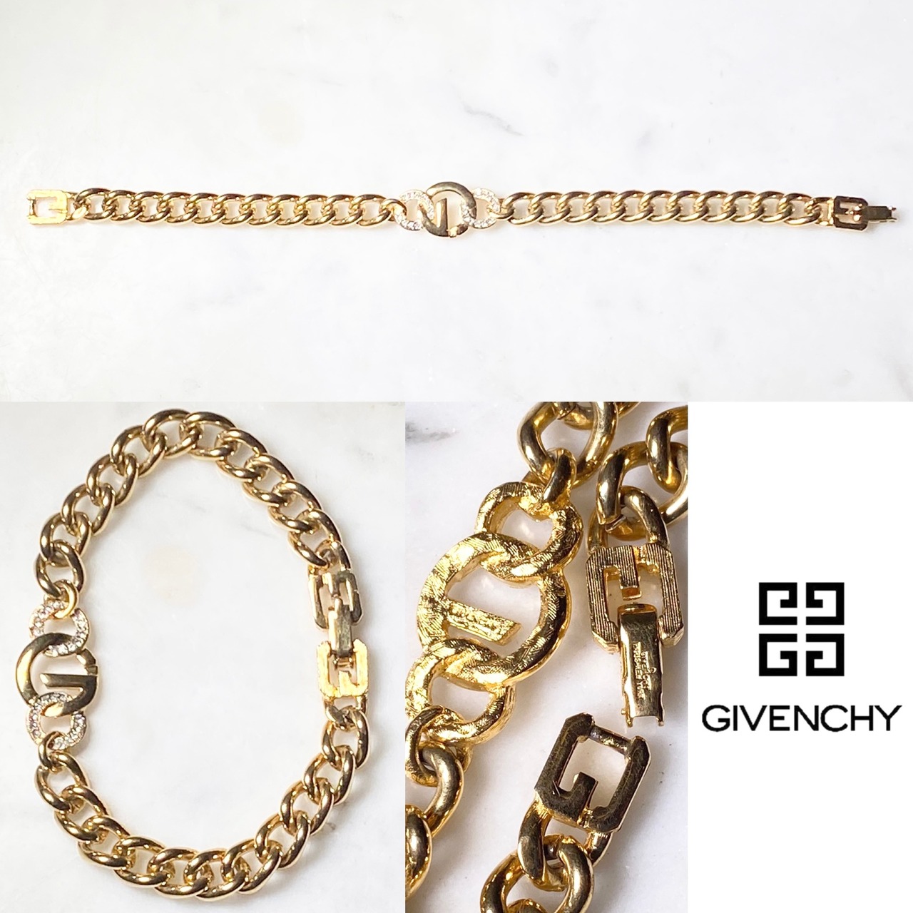 vintage GIVENCHY logo chain bracelet