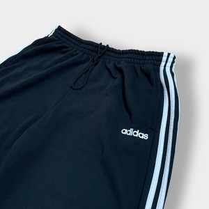 【adidas】スウェットパンツ ロゴ プリント スリーストライプ XL ビッグサイズ ダボパン アディダス レーヨン CLIMALITE US古着