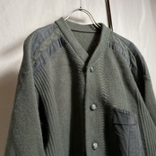 アクリル カーディガン カーキ 古着 サイズ:L程度
