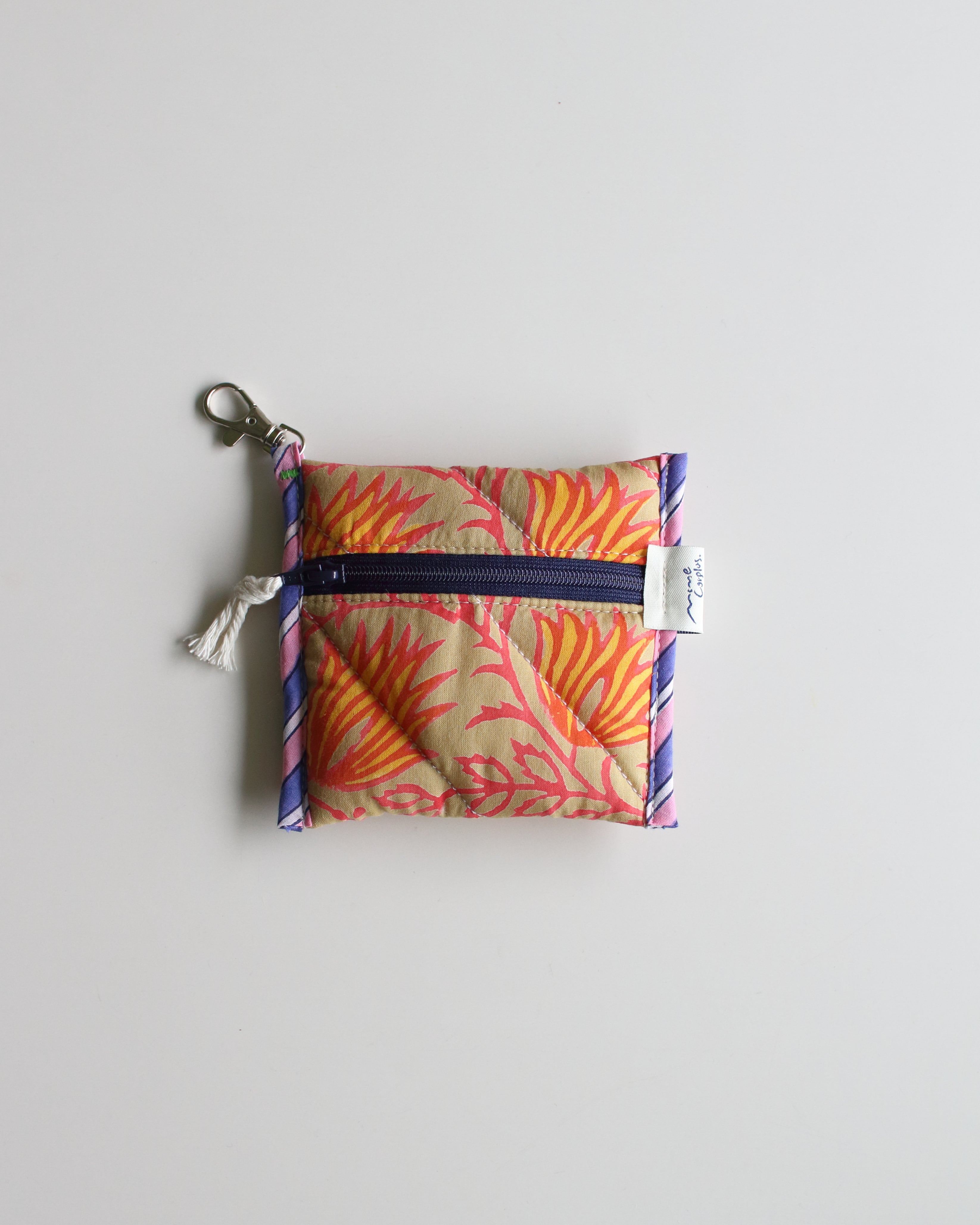 Block quilt pouch mini <Neon Flower>