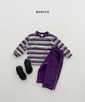 【取寄/韓国直送】BONITO 26/AT 2カラーストライプしぼりTシャツ｜夏服｜韓国子供服