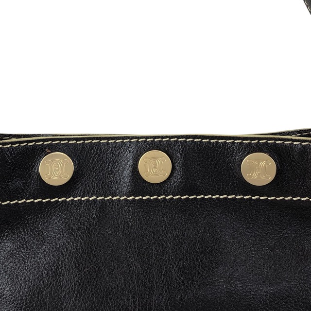CELINE セリーヌ ショルダーバッグ ブラウン ブラゾンボタン レザー セミショルダーバッグ ホーボーバッグ vintage ヴィンテージ オールド 4ykatc