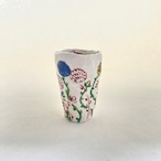 志野赤絵野花長カップ(青、黄)【榛澤宏】