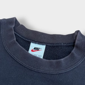 【NIKE】90s スウェットシャツ トレーナー ワンポイント XXL 刺繍ロゴ 白タグ スウッシュ ナイキ 黒 SWEATSHIRTS US古着