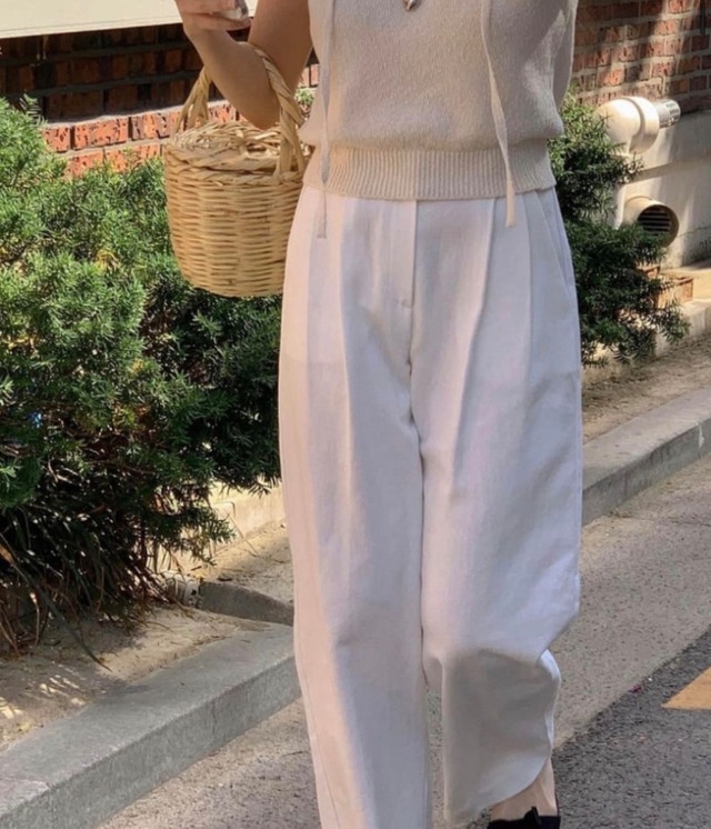 (予約) miel  / Grit pintuck wide pants 1color