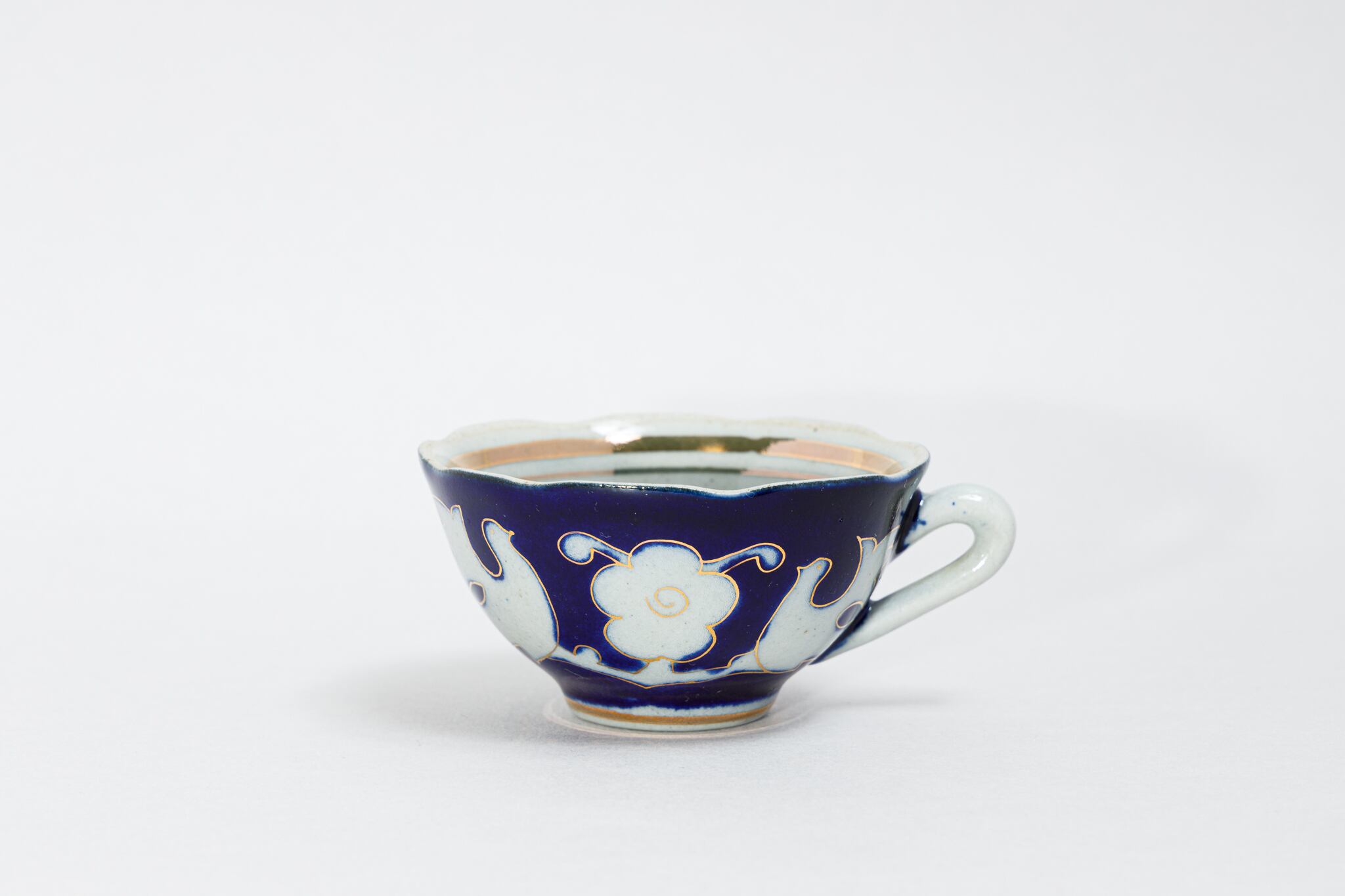 ヴィンテージ タシケント磁器工場綿柄デミカップ 旧ソ連 0323