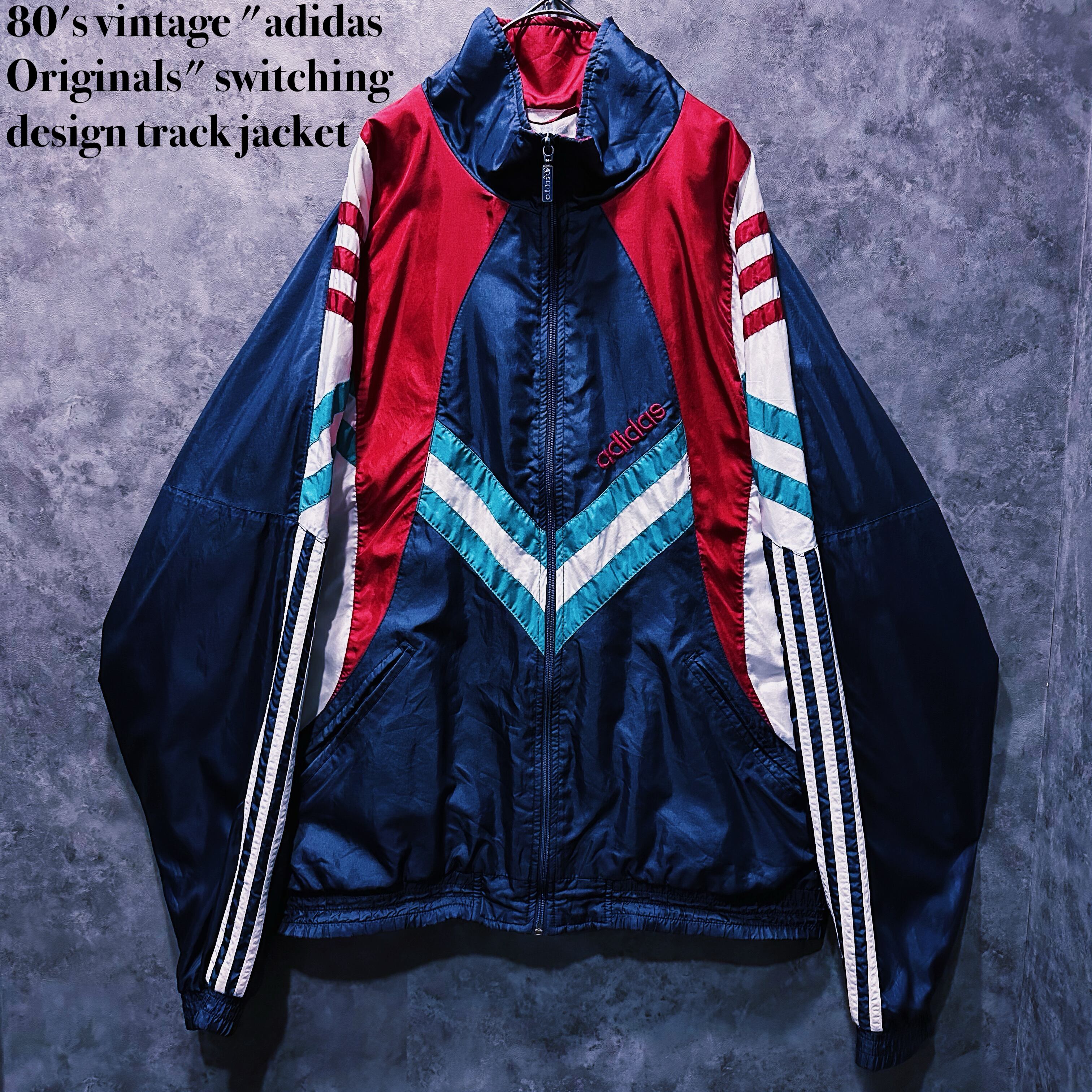 adidas 80's トラックジャケット ネイビー レッド vintage アディダス adidas 70s 80s ヴィンテージ Vintage トラックジャケット