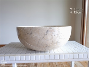 天然大理石 洗面ボウルmince/IV35cm ウォッシュボウル 手洗い鉢 手洗器 洗面器 手洗いボウル 洗面用品 マーブル Φ35 × H15cm idawash