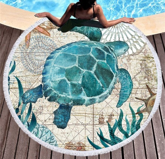 海洋生物 ビーチマット タコ クジラ柄ビーチカバー 超吸水