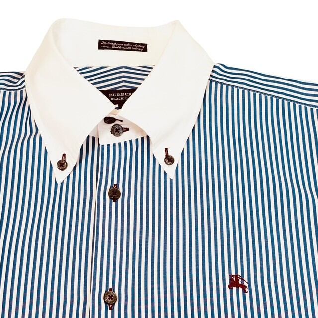【ほぼ未使用】BURBERRY BLACK LABEL　クレリック シャツ　L ほぼ未使用】BURBERRY BLACK LABEL クレリック シャツ L トップス