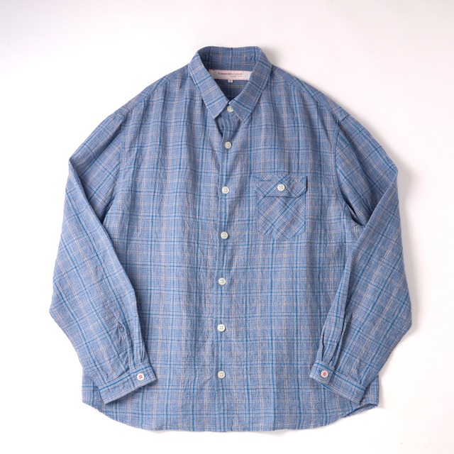 【新品】 SUNSHINE＋CLOUD MINTENS限定 LINEN MALIBU SHIRT BIG SIZE  Blue  made in JAPAN ／ サンシャインプラスクラウド リネン マリブシャツ ヘビーネルシャツ ビッグサイズ  ブルー  日本製 サイズ５