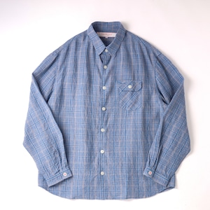 【新品】 SUNSHINE+CLOUD MINTENS限定 LINEN MALIBU SHIRT BIG SIZE Blue made in JAPAN / サンシャインプラスクラウド リネン マリブシャツ ヘビーネルシャツ ビッグサイズ ブルー 日本製 サイズ5