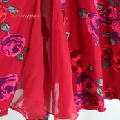 【美品 日本製 社交ダンス衣装】パープル Chacott チャコット スカート 花柄 ストレッチ 伸縮 レッスン パーティ ピンク ゴム