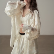 ジャガード織レトロ風リラックスブラウス H0072