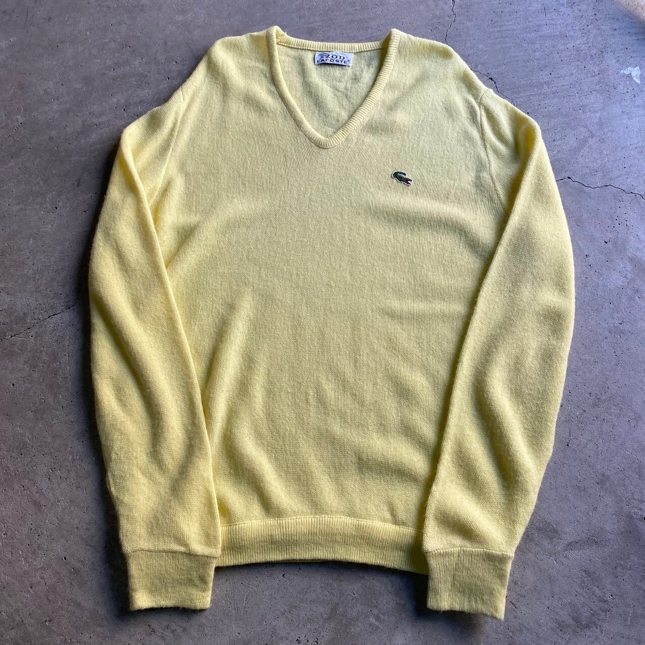 70年代 ラコステ LACOSTE IZOD Vネック アクリルニットセーター メンズXL ヴィンテージ /eaa266658