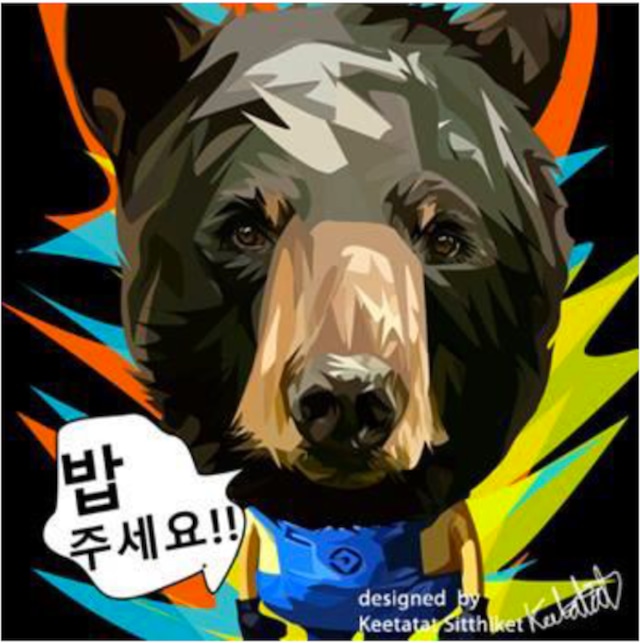 / KOREAN BEAR : GIVE ME RICE / Lサイズ 52cm / PAPAN_OT0004