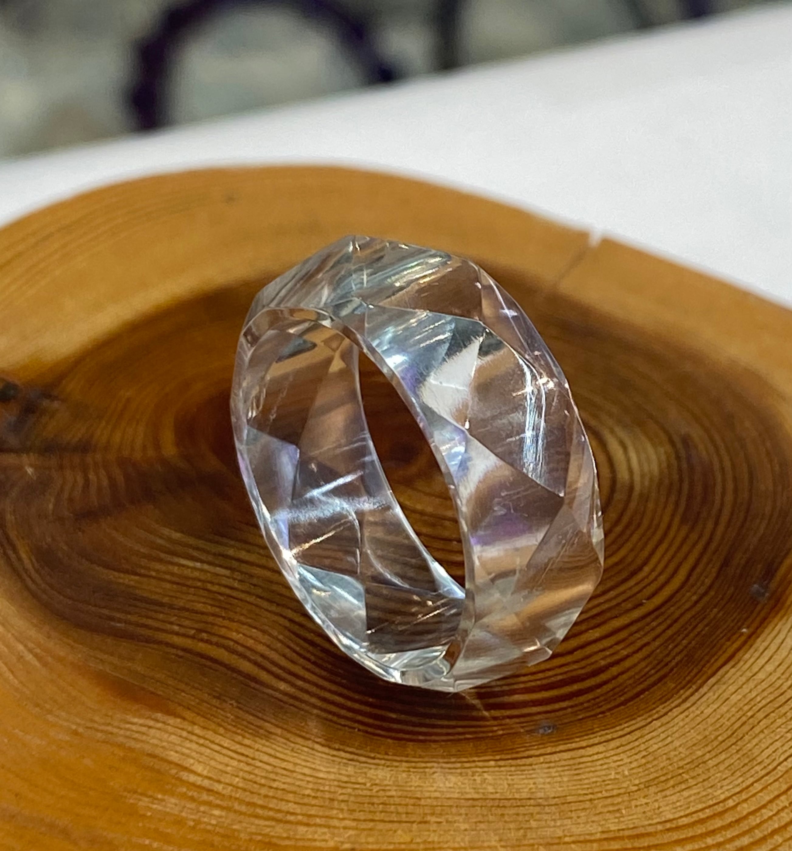 厳選　ガネッシュヒマール産ヒマラヤ水晶　くりぬきリング16号　手作り カット 厳選 ガネッシュヒマール産ヒマラヤ水晶 くりぬきリング17号 手作り