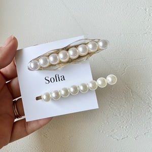 【set】pearl hair clip (h0038)