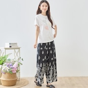 TRUBE レースハートラインストーンスパンコールデコTシャツ【M~L】ホワイト