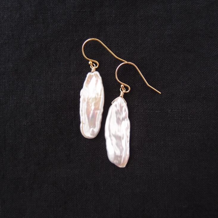 再入荷【K14gf】 Feather Pearl／フェザーパール フックピアス | Yatto 