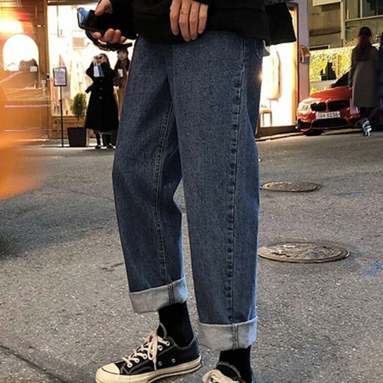 全2色 デニム パンツ ストレート カジュアル 無地 おしゃれ