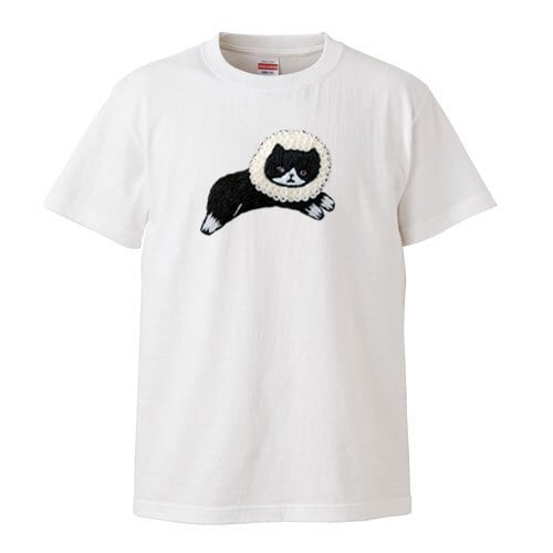 犬 / Tシャツ / なかしまともみ / -WHITE- | ヤマトとニコメのネットストア