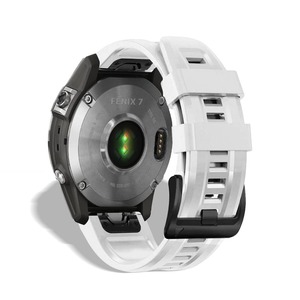 【特価処分】QuickFit 22mm バンド Garmin Fenix 8 47mm/Fenix 8 Sapphire AMOLED 47mm/Fenix 8 Sapphire Dual Power 47mm/Fenix E 47mm/Fenix 7 Pro Solar 対応 ストラップ シリコン ベルト 用 Fenix 7 Pro/7/6/5/6 Pro交換バンド (白)