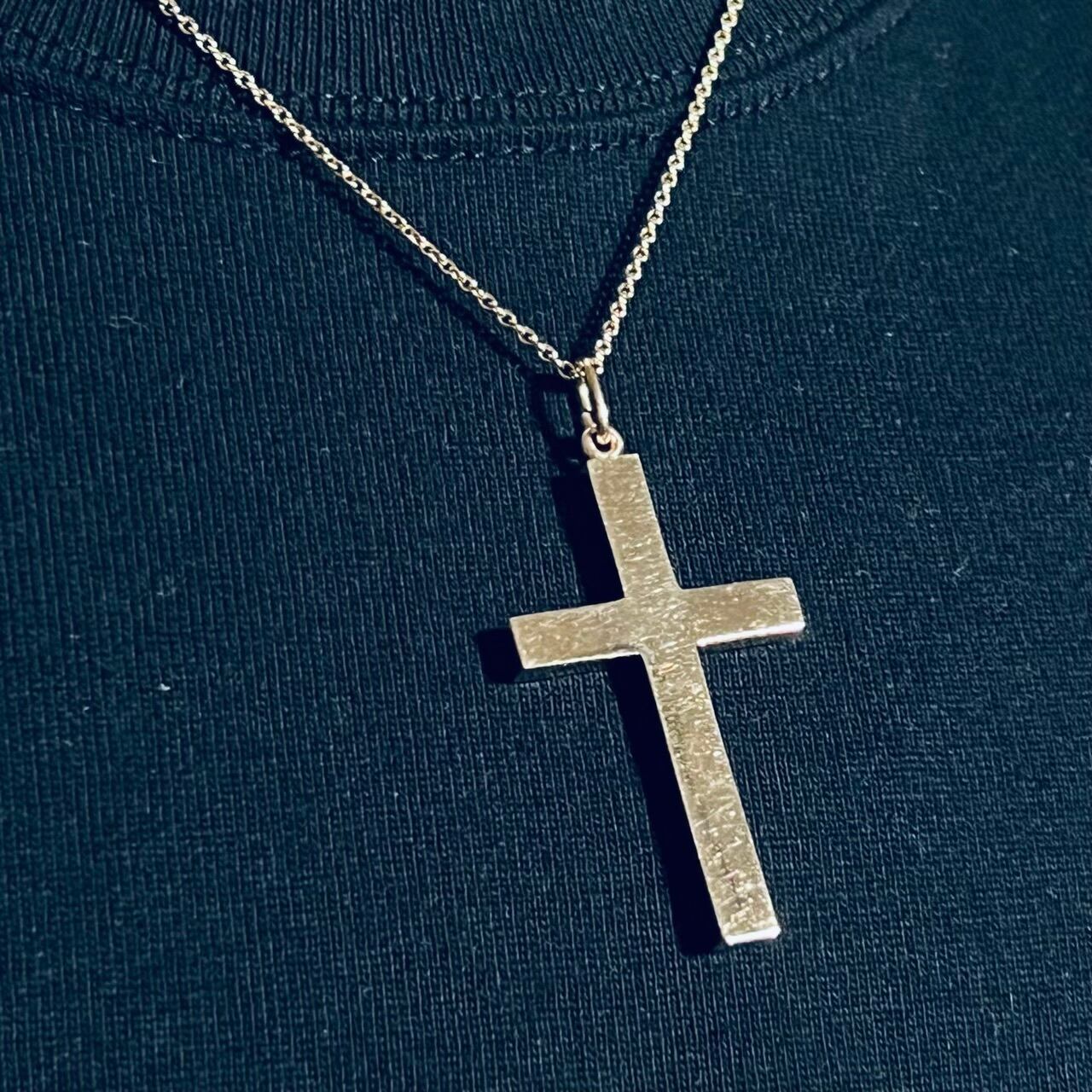 VINTAGE TIFFANY & CO. 14K Gold Cross Pendant Necklace 