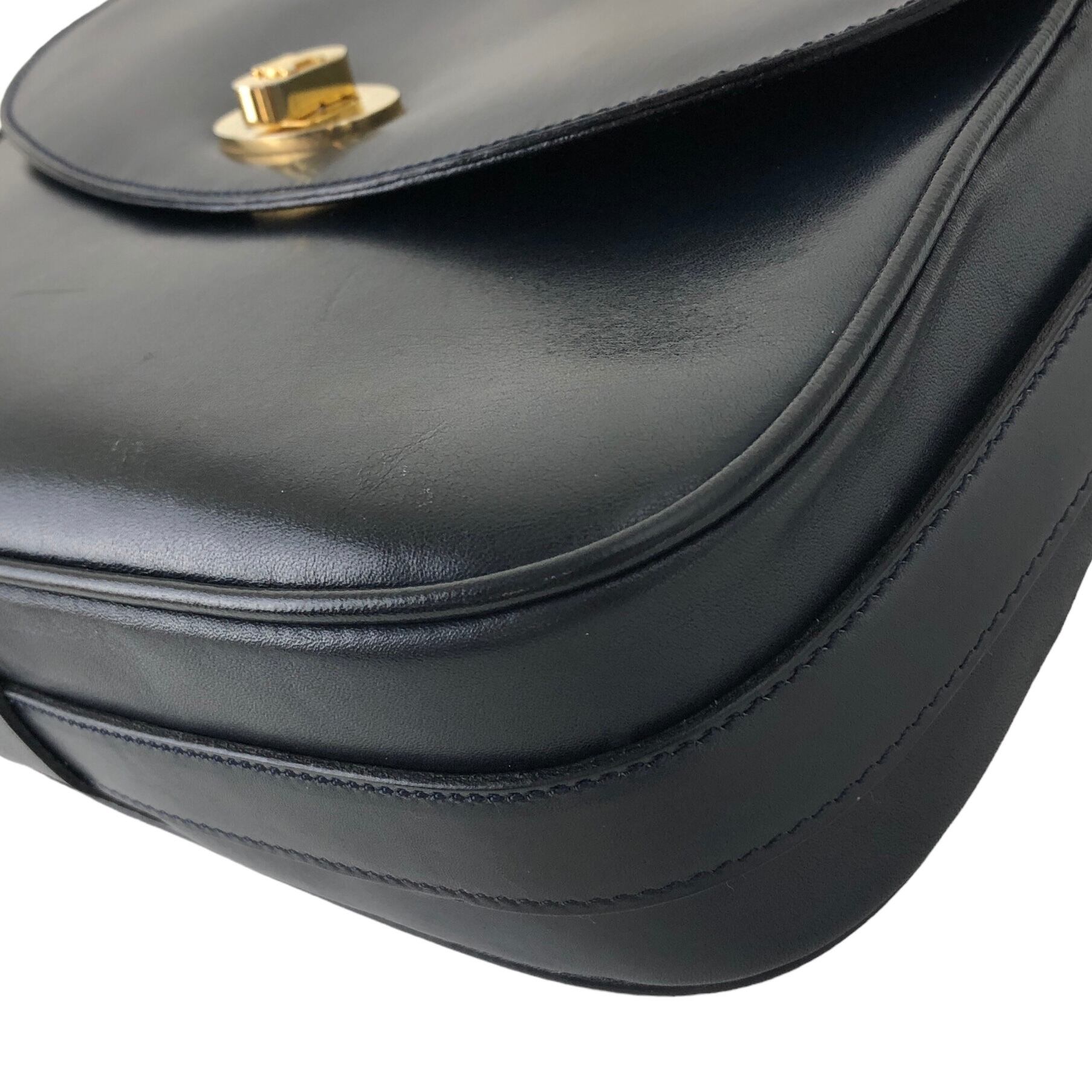 CELINE セリーヌ ショルダーバッグ ネイビー ブラゾン レザー