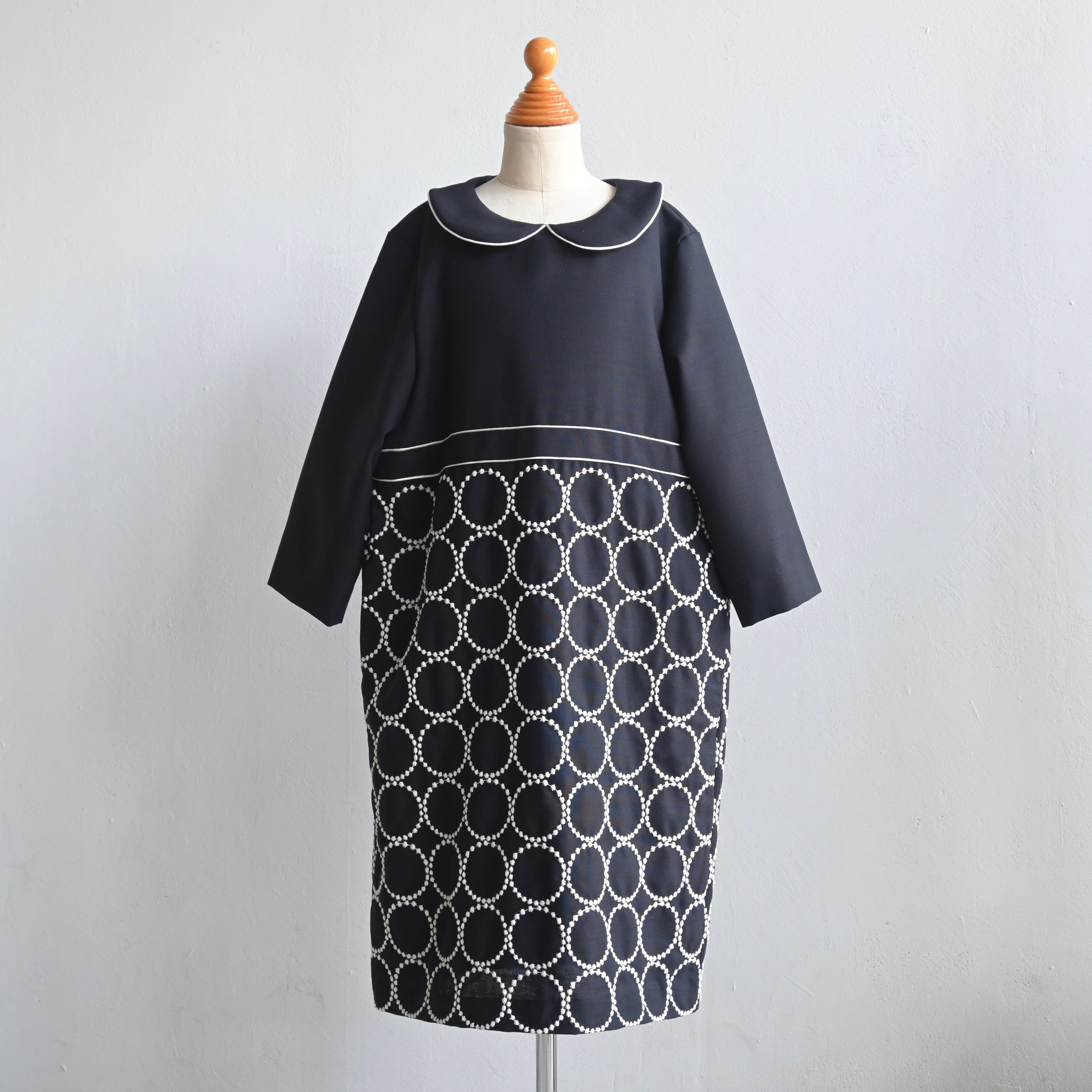 mina perhonen 2024SS》tambourine ワンピース / navy × white / 120cm  
