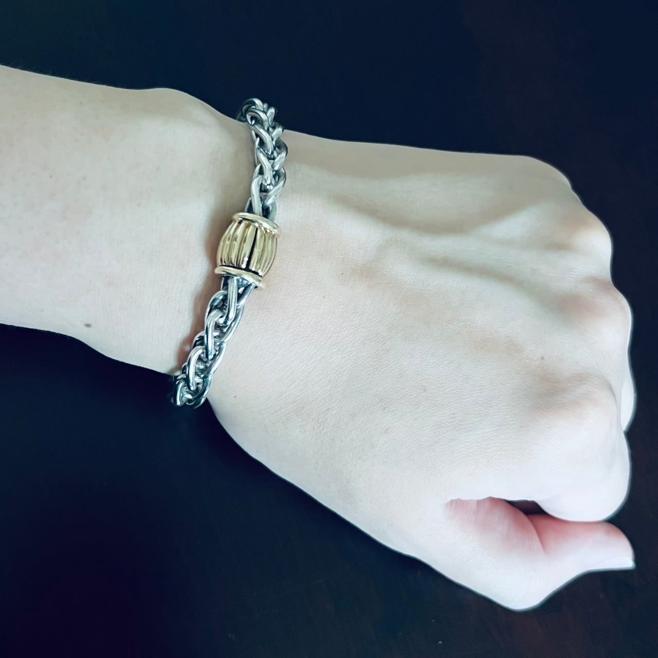 VINTAGE HERMES Ariane Bracelet Silver & 18K Gold | ヴィンテージ