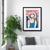 Bob Girl ⅳ｜レトロで可愛い女の子を描いたファンシーアートポスター｜おしゃれ部屋をつくる人気デザイン｜ギフトにも最適｜日本製A3ポスター