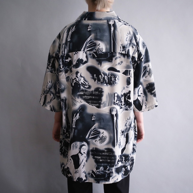 jazz culture pattern over size h/s shirt