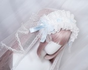 ♡【Sayakadoll original No.17】（ヴェール別売り）儚げプリンセス お花とホワイトレースのフリルリボンヘッドドレス white